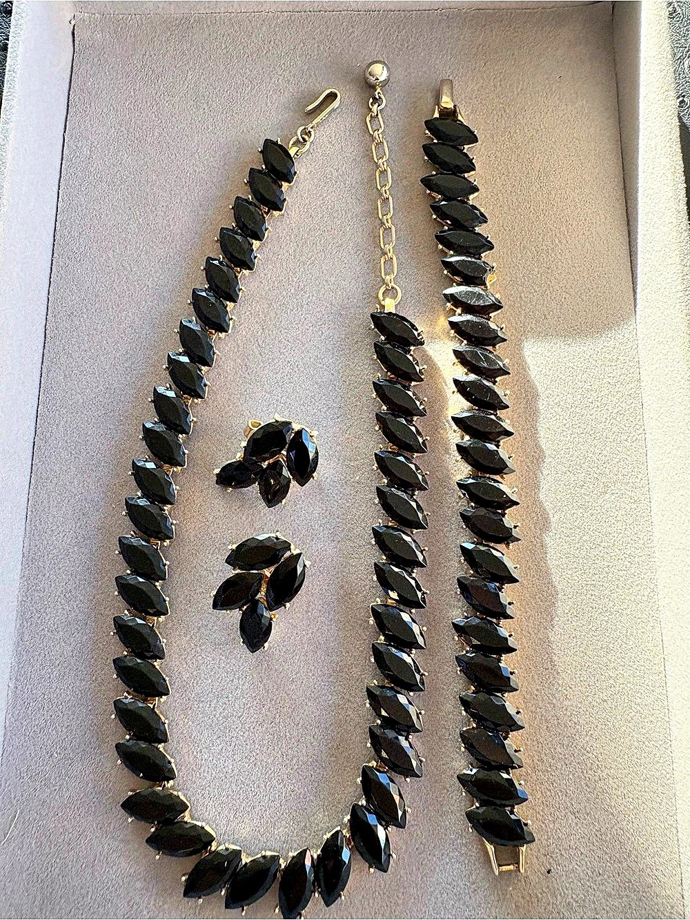Trifari Black & Gold Jewelry Set